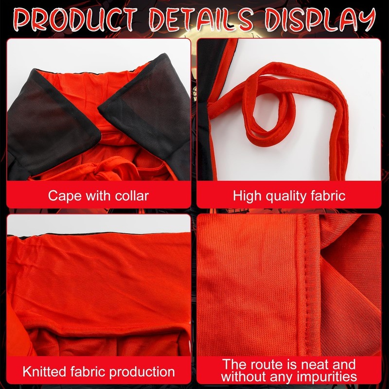 Devil Costume Women's Carnival Vampire Costume Set, Red Devil Cape