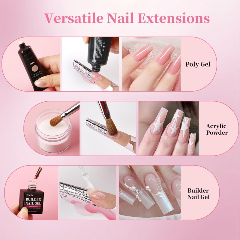 BQAN 100PCS Nail Forms for Builder Gel, Self Adhesive Nail