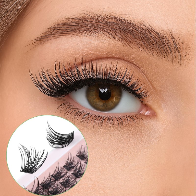 AYNKH Wimpern Extensions 144 Pcs C Curl Cluster Lashes DIY
