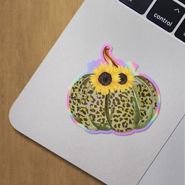 Holographic Decal Stickers of Fall Pumpkin Premium Waterproof Vinyl Decal Stickers for Laptop Phone Accessory Helmet Car Window Mug Tuber Cup Door Wall Decoration ANDVER3g9475bHO