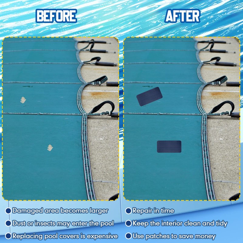 Xuniea 24 Pieces Pool Safety Cover Patch Repair 12 x