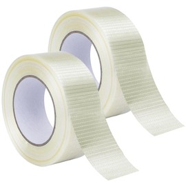 Cross Weave Reinforced Tape - 2.5CM*25M Transparent Bi-Directional Filament Strapping Tape Extra Strong, Reinforced Filament Tape, Clear sealing Tape Heavy Duty, Anti Crack Water Proof Cricket Bat (2)