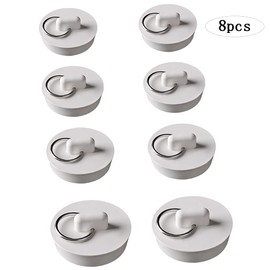Lowats Rubber Sink Stopper Set of 8 Sink Stopper Set Plug Sink Plug Drain Plug White Bath Plug for Bathtub Sink Bathroom and Kitchen 4 Sizes