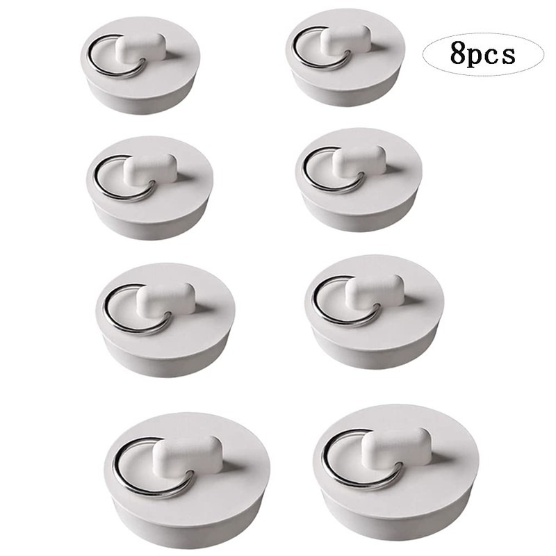 Lowats Rubber Sink Stopper Set of 8 Sink Stopper Set