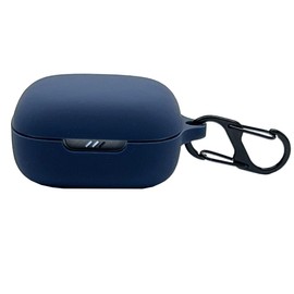 Silicone Case Cover Compatible with JBL Live Free 2/JBL Live Pro 2TWS True Wireless Earbuds, Protective Earphones Skin Cover with Keychain Hook (Blue)