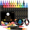 Art+soul Acrylic Pens 48/72 Colors, Pack of 24/36 Dual-Tip Acrylic