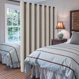 H.VERSAILTEX Blackout Patio Curtains 100 x 108 Inches for Sliding Door Extral Wide Blackout Curtain Panels Thermal Insulated Room Divider - Grommet Top, 9' Tall by 8.5' Wide - Ivory/Cream