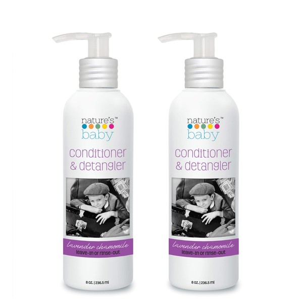 Nature's Baby Conditioner & Detangler - Formulated For Problem and Sensitive Skin - Sulfate Free - No Artificial Fragrances - pH Neutral - Lavender Chamomile 8 oz (2 pack)