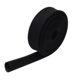 AC PERFORMANCE 1/2" ID Black Fiberglass Heat Shield Sleeve 13mm Inner Diameter Hot Rod Sleeve Roll for Fuel Hose Line, Expandable Braided Cable Spark Wire Sleeving, 2 Feet (0.61 Meter)