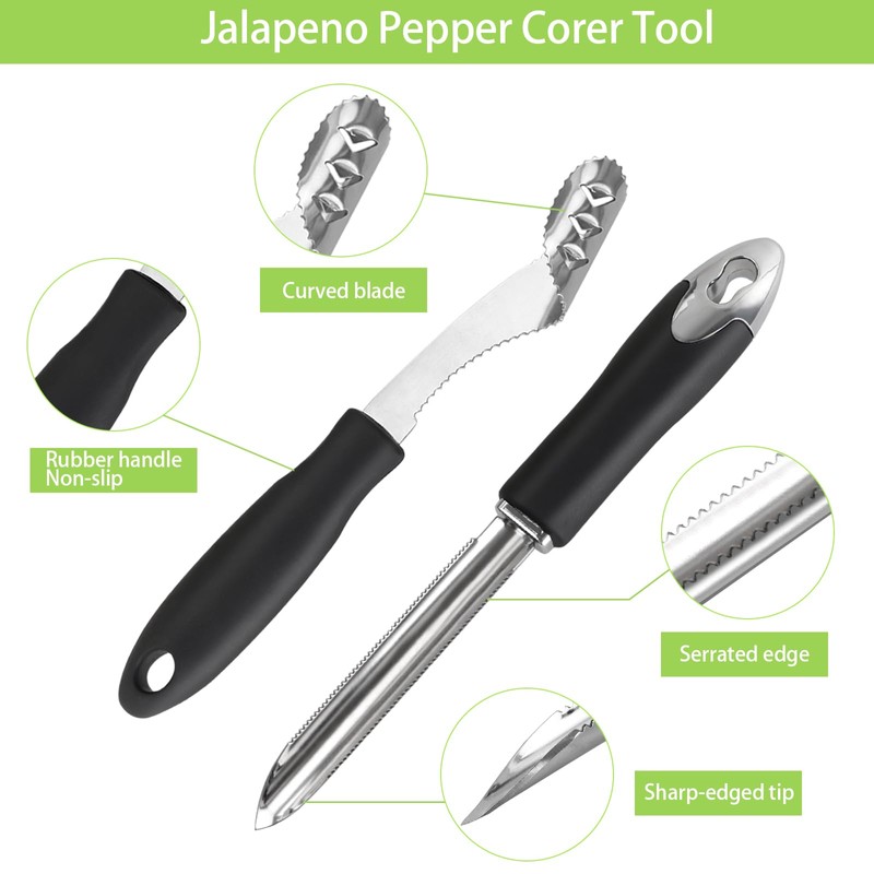 Openfly Vegetable Corer Tool, 6 Pcs Stainless Steel Fruit and