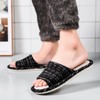 Linen Open Toe Slippers, Soft and Silent Home Slippers for