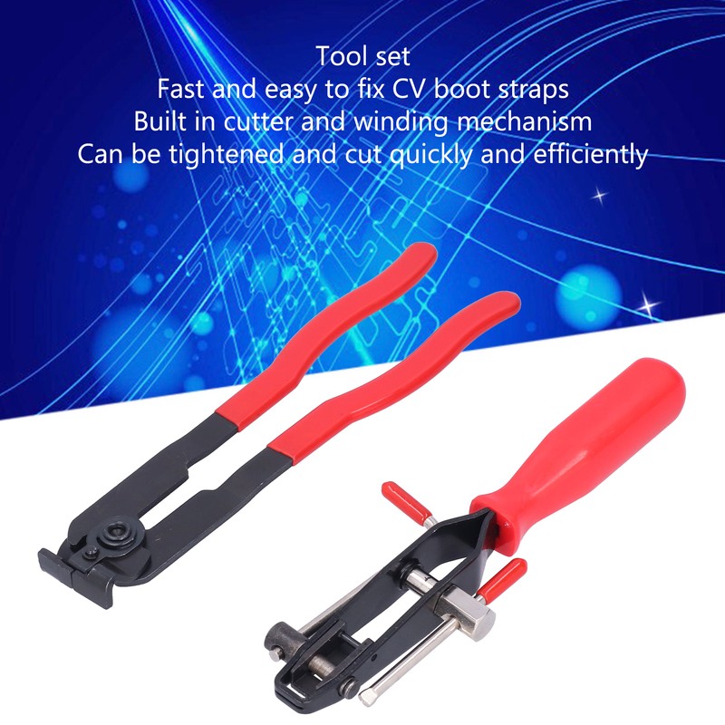 2pcs CV Joint Clamp Set Metal Ear Type Boot Banding