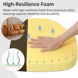 Shinnwa Dining Chair Cushions Set of 4, High-Resilience Foam Windsor Seat Pads, Kitchen Chair Cushions with Ties & Textured Cover, 4 Pack, 16.5 x 15.5 x 2, Dark Brown