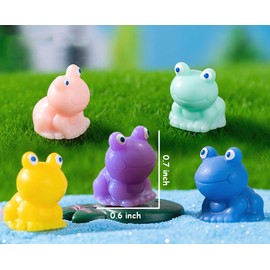 Pcxino 220 Pcs Mini Frogs, Bright Color Tiny Plastic Frogs for Home Fairy Garden Decor (Purple)