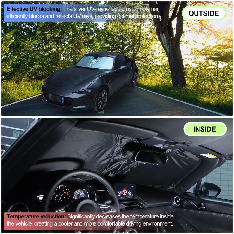 Front Windshield Sunshade for Mazda MX-5 Miata/Fiat 124/ Abarth 124