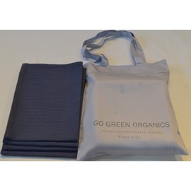 GO GREEN ORGANICS, Waffle Hand Towels Pack of 4, 20X29 INCHES, 100% Natural Organic Cotton GOTS Certified (Folkstone Grey) Super ABSORBANT & Quick Dry, NO SOFTENERS, Environment Friendly