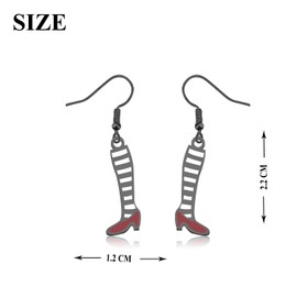 OKEYCH Musical Inspired Gift Wizard Dorothy Shoes Earrings Ruby Red Slippers Jewelry Cosplay Merch (Wizard Dorothy Shoes E C)