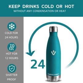 Water Bottle, 750 ml Stainless Steel Drinking Bottle, Leak-Proof, BPA-Free, Thermos Flasks, Double Walled, Can Be Carried, Metal Drinking Bottle for Fitness, Hiking, Camping, Bike, Sports