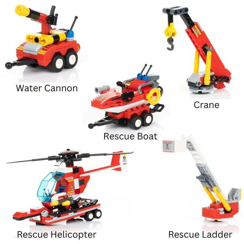Block Builder Fire Truck Building Block Set (646 Pieces). Fire