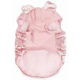 SimplyDog Simply Dog Pink Puffy Shirred Velour Pull-On Puppy/Dog Coat/Jacket, Small