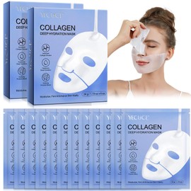 12 Pcs Collagen Mask, Deep Collagen Face Anti Wrinkle Lifting Mask Collagen Mask Overnight (34g x 6 ea - 2 Pack)