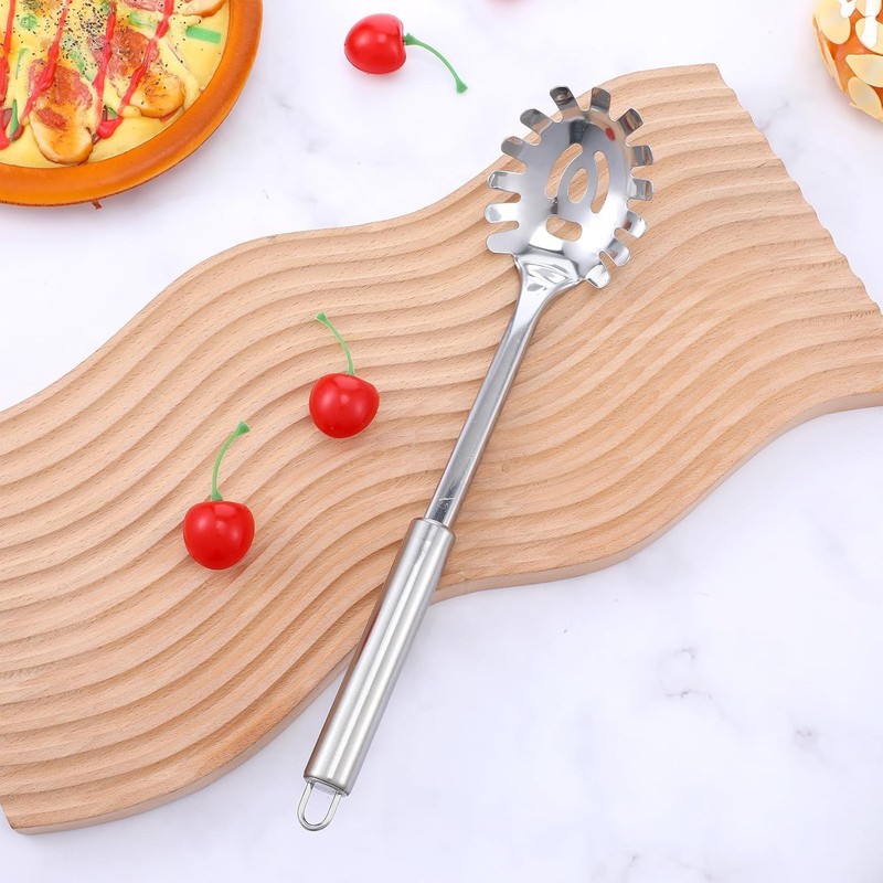 Cyoufine Pasta Fork Stainless Steel Pasta Spoon, Spaghetti Sever, Heavy