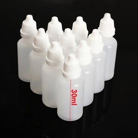 TOPWEL 30ml Plastic Dropping Bottles 2 3/4" Tall, 1 1/4" Diameter-Pack of 12