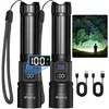 TrixHub Rechargeable Flashlights 2 Pack, Super Bright High Lumens Flash