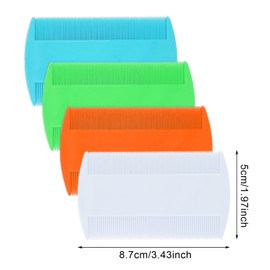 EUPSIIU 16 Pack Nit Comb, Double Sided Headlice Combs, Lice Combs, Durable Double Sided Nit Comb, Grooming Fine Tooth Combs, Lice Dectection Comb for Kids Adults Pets (White, Blue, Green, Orange）