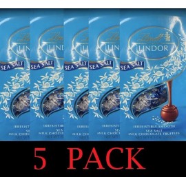 Lindt 5x NEW Lindt LINDOR SEA SALT Milk Chocolate Truffles 8.5 oz Bag - 5 PACK