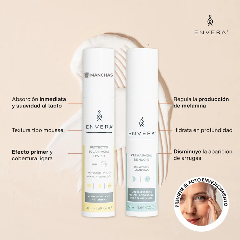 Envera Kit Adios Manchas Protector Fps 50 + Crema De