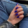 Royal Blue Press on Nails Short Almond Shaped, KQueeenst Short