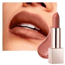 BEAUTY SEARCHER Lipstick, Metallic Shine Finish Lip Balm Glossy Hydrating Nude Velvet Red Long-Lasting Moisturisation Luxury Lip Stick Makeup # 03 Champagne Pink