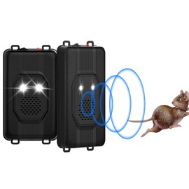 Ultrasonic Repelle 2 Pack Under Hood Ultrasonic Rodent Repeller Rodent Control Deterrent Chaser Blocker for Vehicle Indoor with Strobe Light 3 Power Supplies for Bedroom Garage Warehouse Office