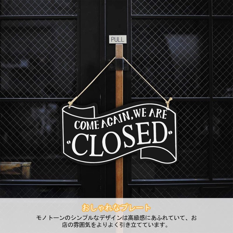 BTtime Open Close Plate Wooden Double Sided Sign Board Sign