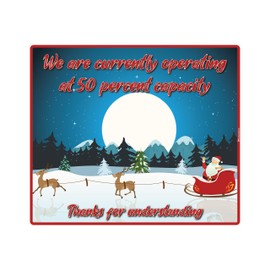 50% Capacity Christmas Sign - Adhesive Vinyl Decal by Graphical Warehouse (11.25x9.65")