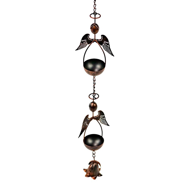 Zaer Ltd. Ornate Hanging Rain Chains (Bronze Finish, Honeycomb)