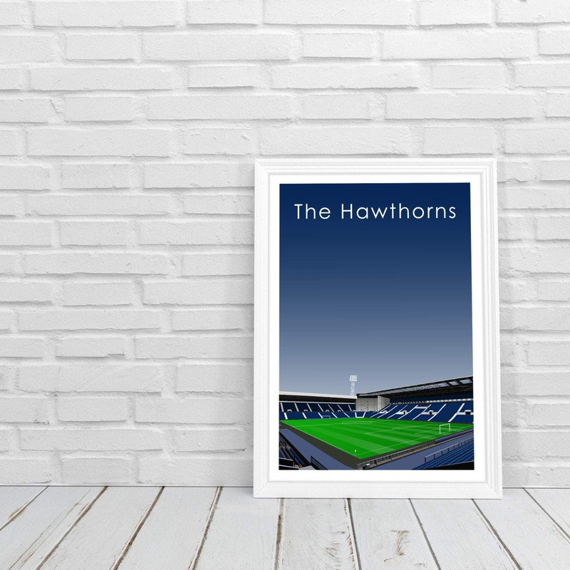 GroundDesigns WEST BROM Football Gift THE HAWTHORNS Stadium Art Unframed