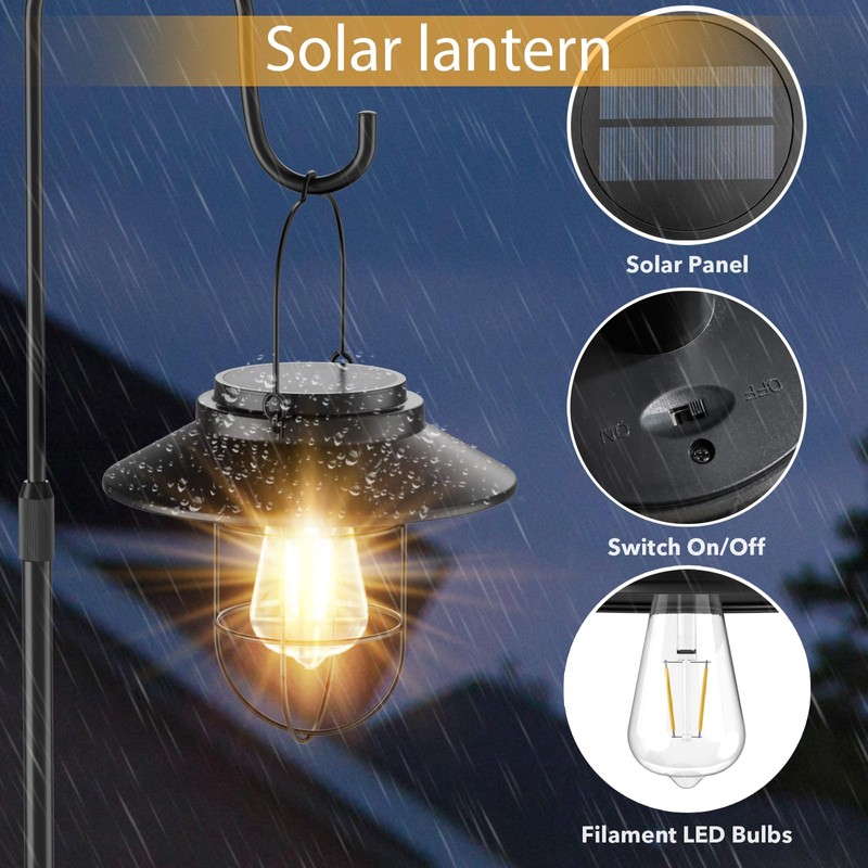 Kirschblüte 60" Solar-Powered Waterproof Outdoor Floor Lamp with Built-in Plant