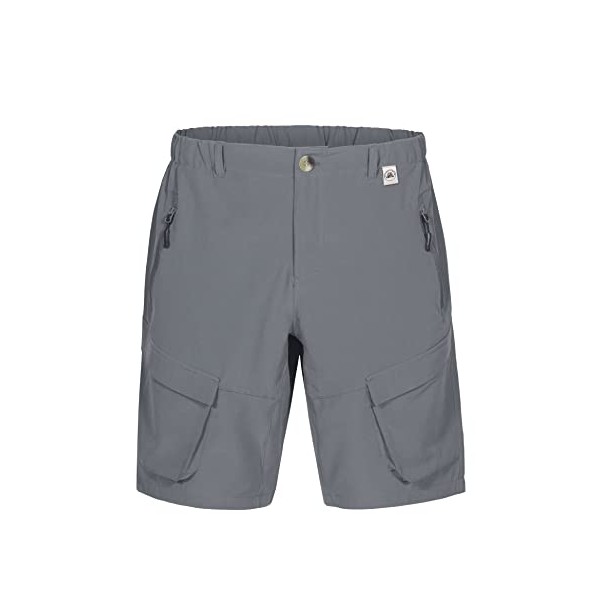 Mapamyumco Men’s Quick Dry Stretch Cargo Hiking Shorts for Travel, Lightweight Zipper Pockets Gray XL