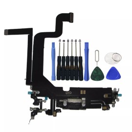 Unbranded OEM For IPhone14 Pro max Charger Charging Port Dock MIC Headphone Flex Black