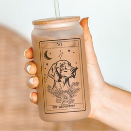 Dog Tarot Card Tumblers, dog mom tumbler,:_Weimaraner