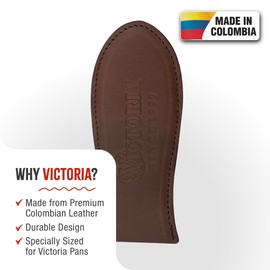 Victoria Small Leather Hot Handle Holder. Panhandle for Cast Iron Skillets 6 Inch to 8 Inch, Brown