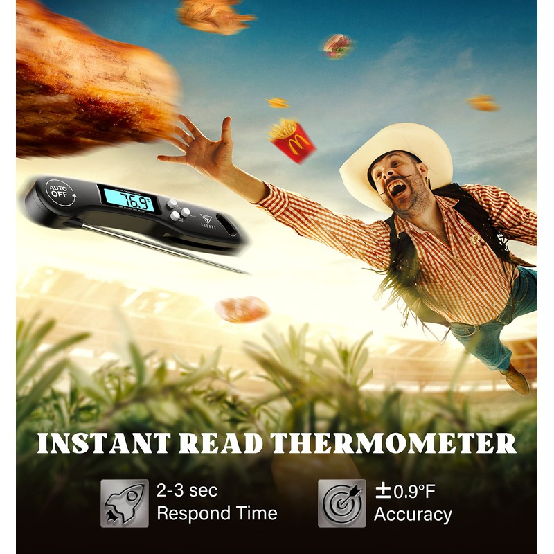 Meat Thermometers, DOQAUS Instant Read Food Thermometers for Cooking, Digital