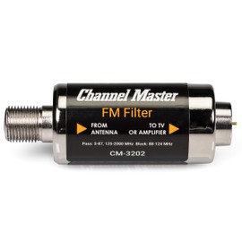 Channel Master FM Filter – Reduces Pixelation & Signal Issues from FM Interference, Indoor/Outdoor Use, Built-in O-Ring for Weather Protection, Enhances OTA Digital HDTV Signal Quality