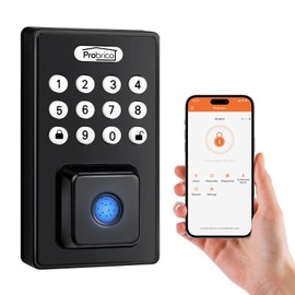 Probrico Smart Fingerprint Door Lock for Front Door, Keyless Entry Door Deadbollt Lock with Digital Keypad Code, Electronic Smart Deadbolt with App Control, Auto Lock, Bluetooth, Black