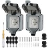 Outdoor Socket, Waterproof, Pack of 2 Outdoor Sockets, IP66 Garden