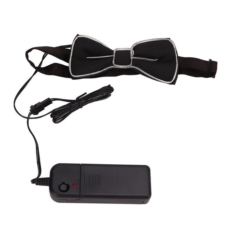 LED Bow Tie Polyester Plastic Copper Wire Adjustable Glowing Necktie