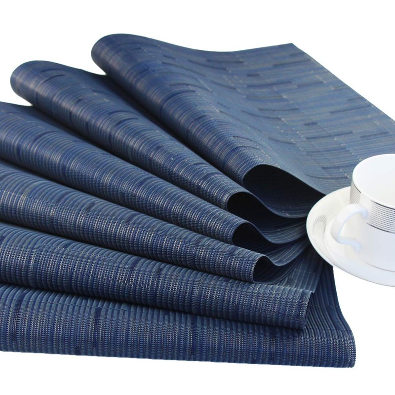 pigchcy Plastic Placemats,Washable Vinyl Woven Table Mats,Elegant Heat-Resistant Placemats for
