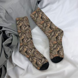 JKJOJIA Forest Camo Hunting Camouflage Novelty Socks For Men Women, Funny Crazy Crew Socks Casual Dress Socks Gifts